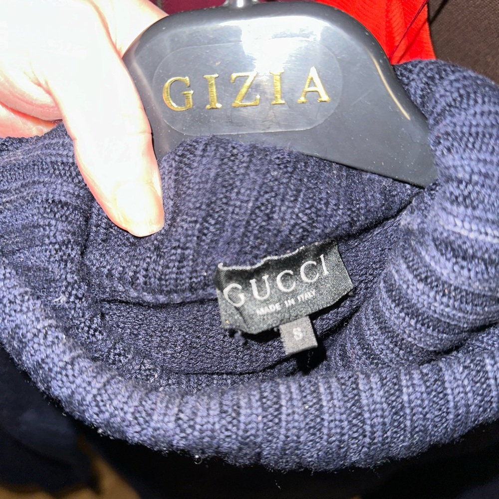 Gucci Vintage Navy Blue Wool Turtleneck - Picture 3 of 7